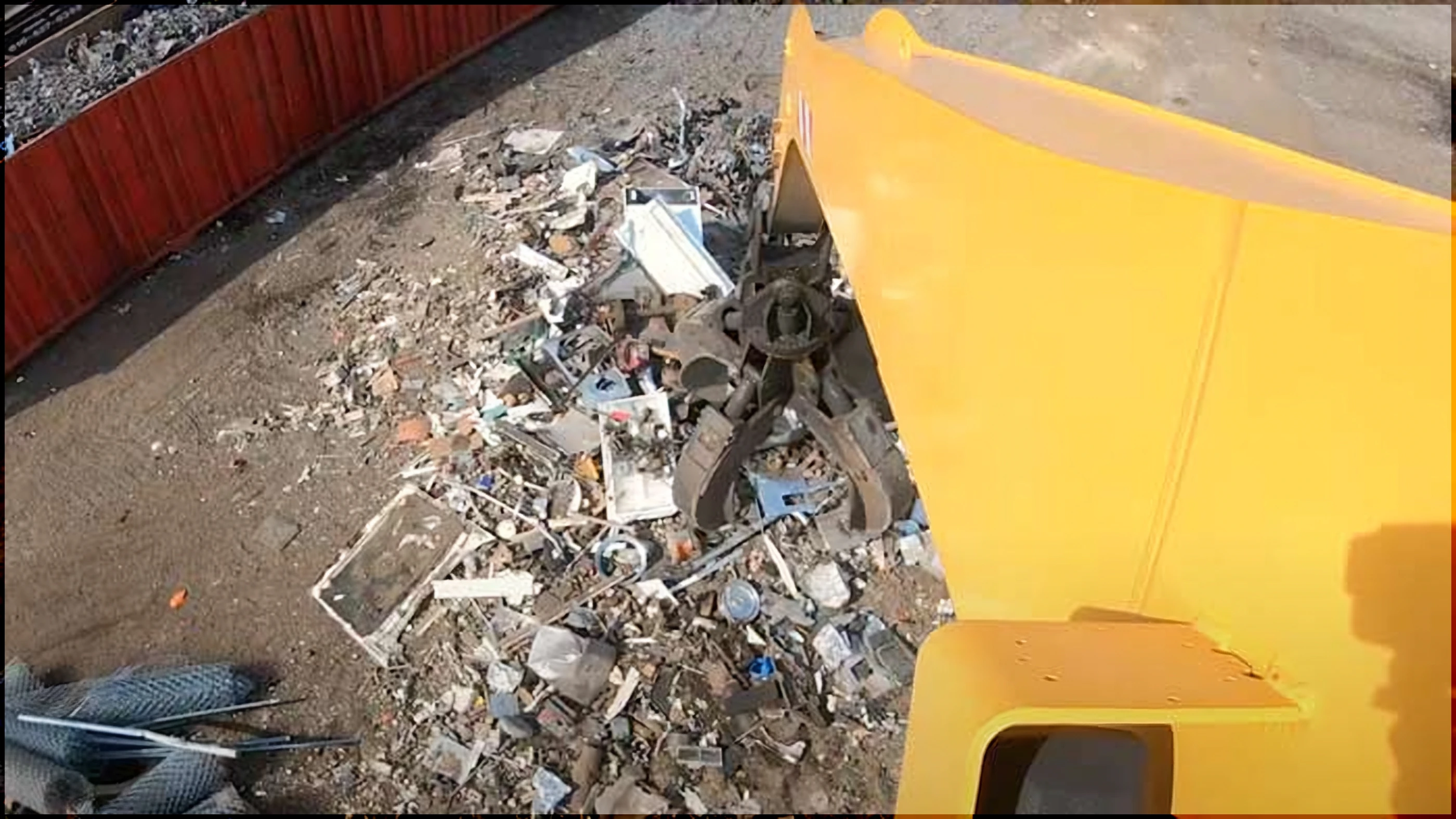 Scrap metal being collected at the Franklin Metals yard